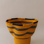 African Large Orange and Black Art Basket by Kusuka